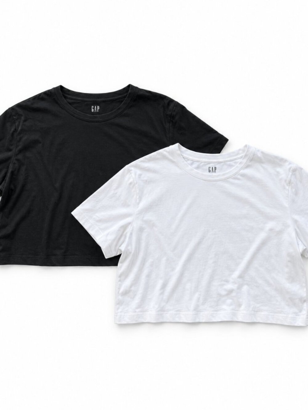 Gap Oversized Cropped Tee Bundle Black White, Size S